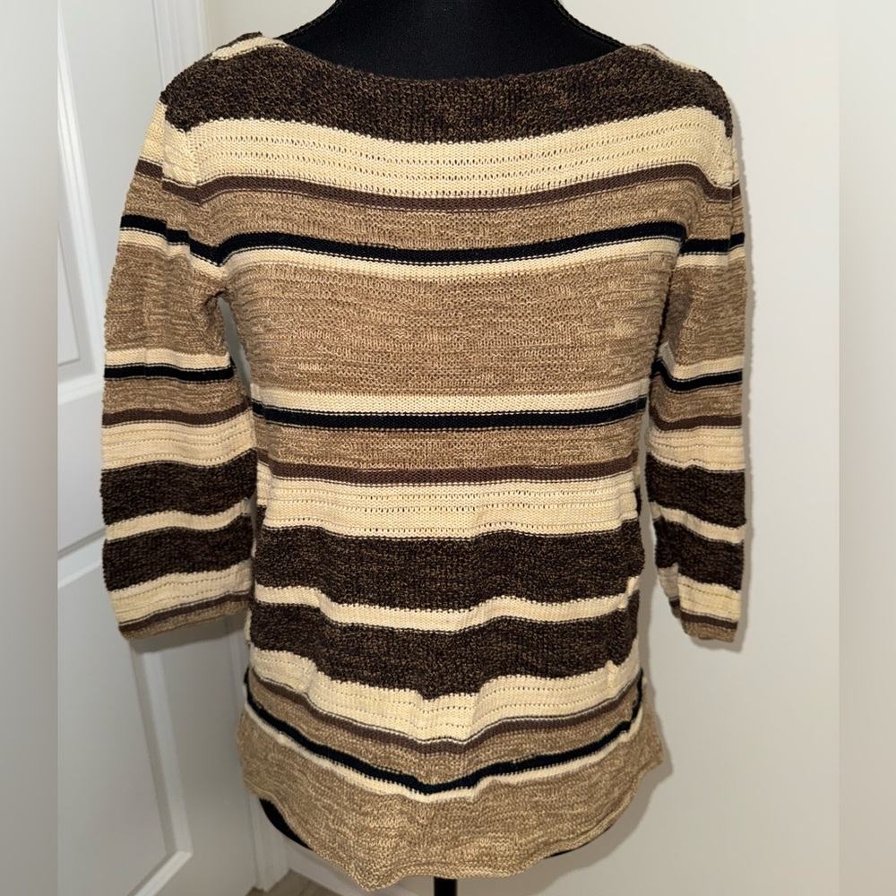 Lauren Ralph Lauren vintage brown and tan striped sweater